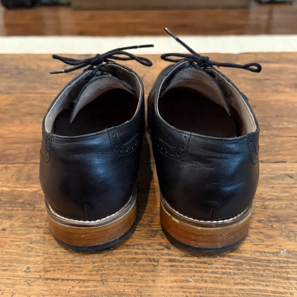 Johnston & Murphy Black Leather Oxford Shoes Size 11